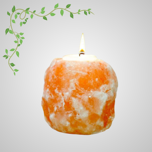 Natural Shape Salt Candle Holder