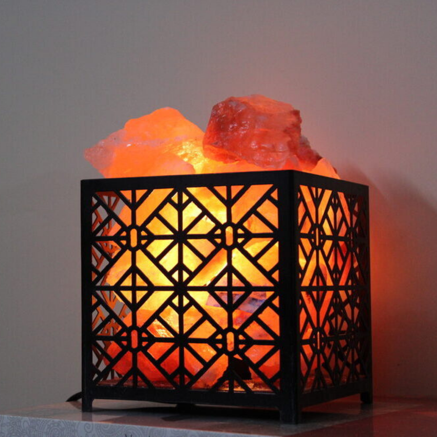 Square Cage Salt Lamp
