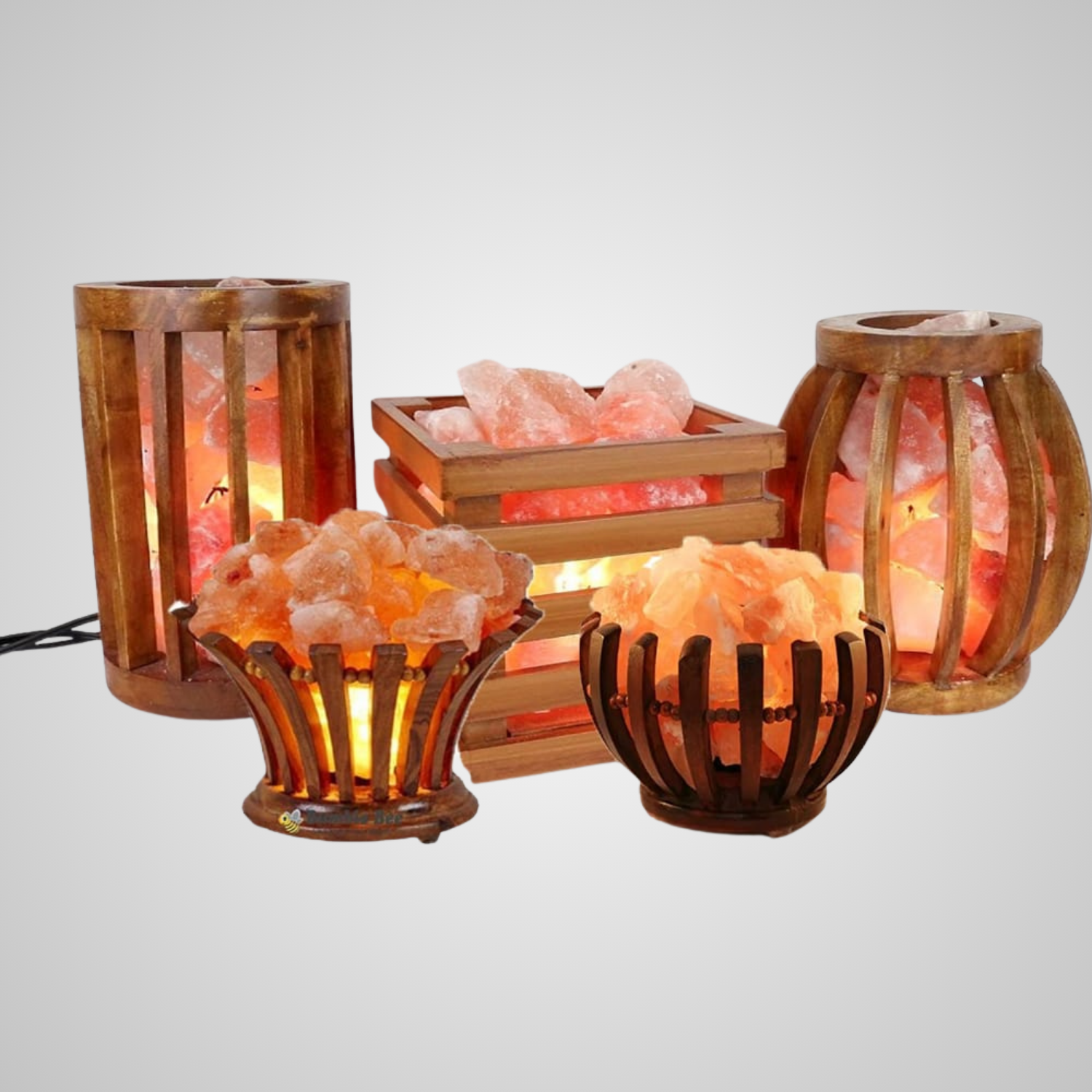 Himalayan Salt Lamps Wooden Basket